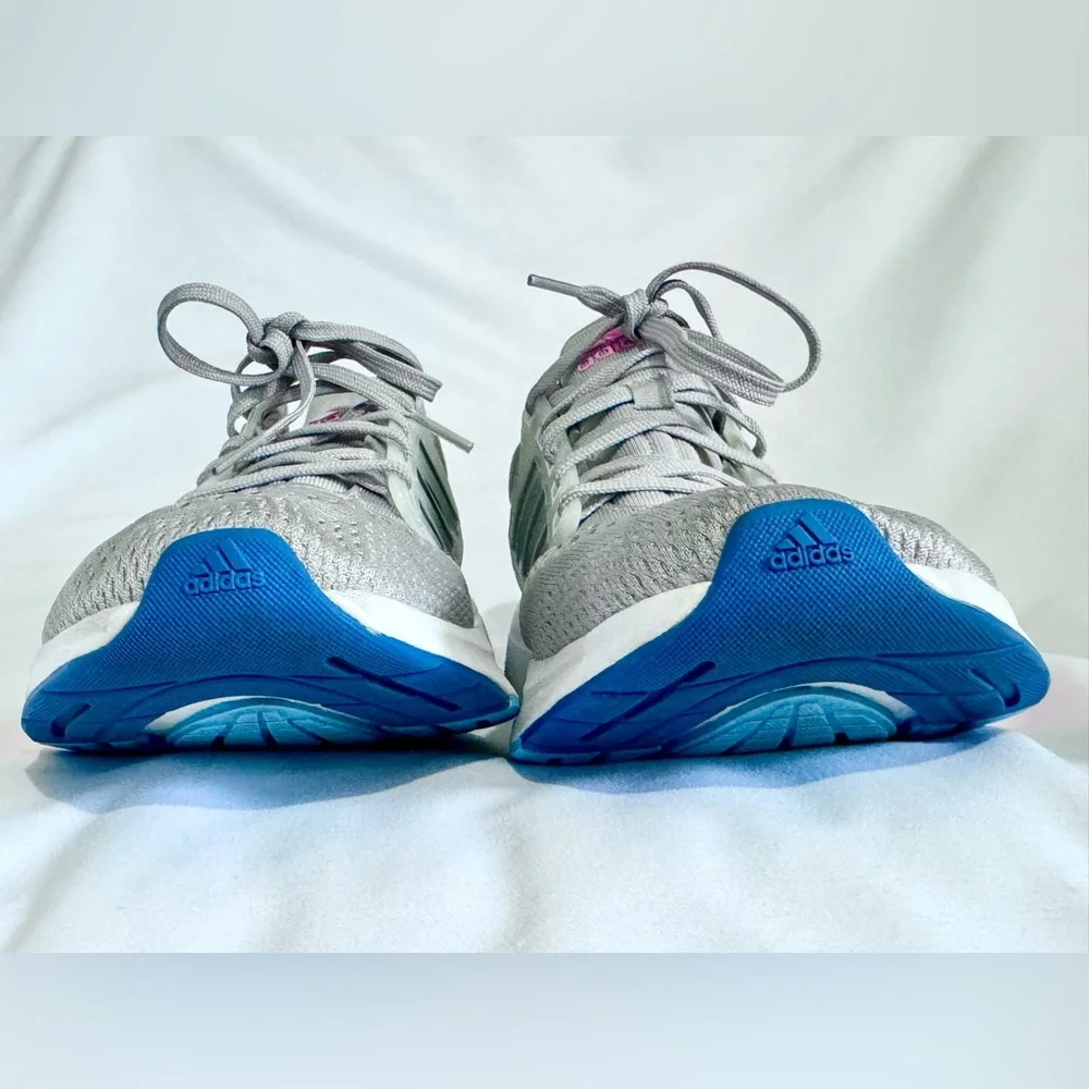 ADIDAS EQ21 Run Running Shoe Performance Gray Pink Blue White‎ Women’s Size 9.5 - Picture 6 of 10